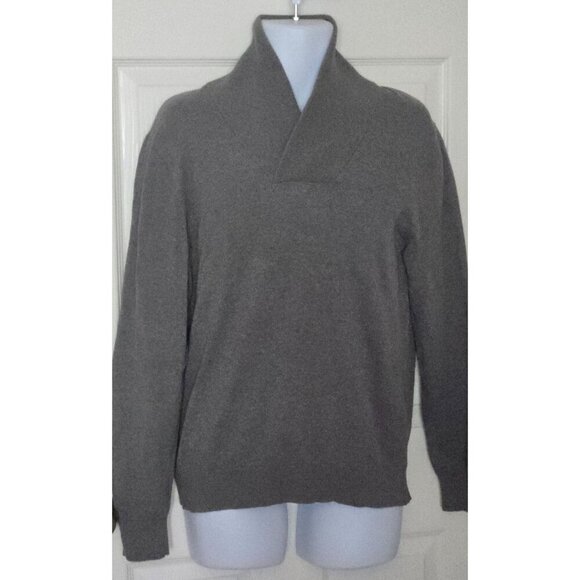 Banana Republic Other - Banana Republic Men Sweater Gray Cotton Long Sleeve Shawl Neck Pullover Size M
